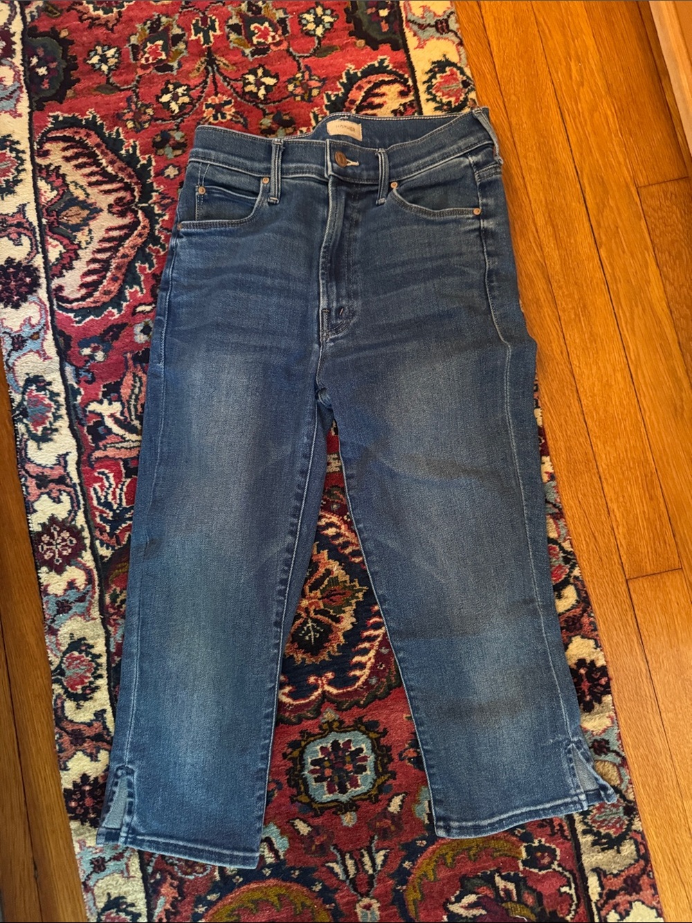 Mother Stunner Zip Bunny Snip Capri Jeans
